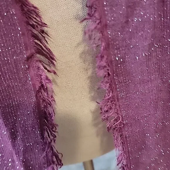 Gaynor Bongard NWT Fur Wool Blend Purple Atene Vinaccia Stole Wrap Scarf